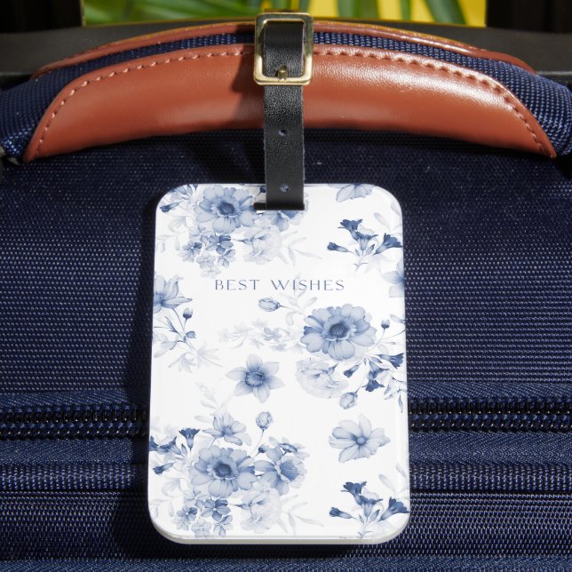 Étiquette À Bagage Modèle floral Indigo Dream (Insitu Rectoal 2)