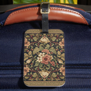 Étiquette À Bagage Modèle floral vintage de chèvrefeuille de William