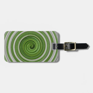 Étiquette À Bagage Modèle spiralé vert-blanc