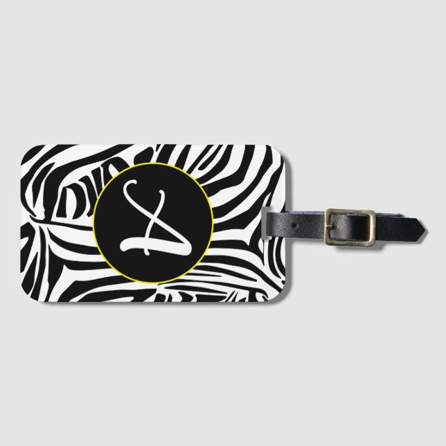 Étiquette À Bagage Modèle Zebra (Devant Horizontal)