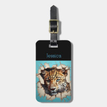Modem Leopard Blue Nom personnalisable