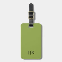 Modérée Lime Vert Et Noir I Monogramme Moderne