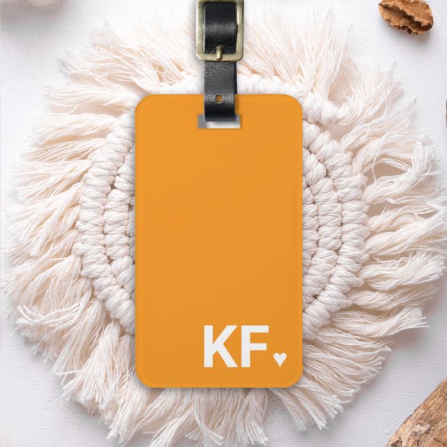 Étiquette À Bagage Modern Bold Initial Monogram Heart Personalized (Créateur téléchargé)