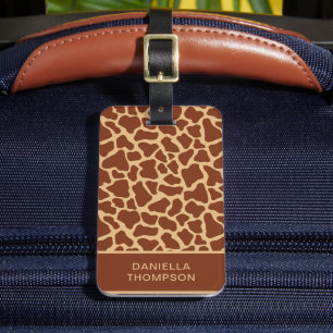 Étiquette À Bagage Modern Chic Wildlife Giraffe Imprimer Motif Voyage