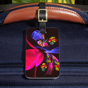Étiquette À Bagage Moderne coloré Floral Abstrait Art Motif #06