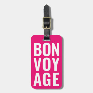 Étiquette À Bagage Moderne Cute Funny Bold bon voyage Neon Hot Rose