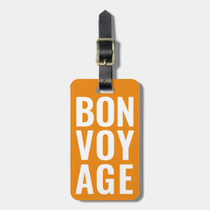 Étiquette À Bagage Moderne Cute Funny Bold bon voyage Neon Orange