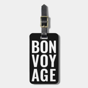 Étiquette À Bagage Moderne Cute Funny Bold bon voyage Noir et blanc