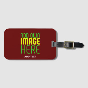 ÉTIQUETTE À BAGAGE MODERNE ÉDITABLE SIMPLE OXBLOOD IMAGE MODÈLE TEXTE