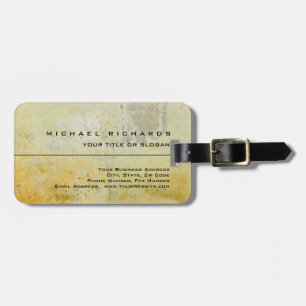 Étiquette À Bagage Moderne Élégant Unique Plain Mortier Mur Jaune