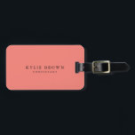 Étiquette À Bagage Moderne et élégant Coral Pounk Professionnel tenda<br><div class="desc">Ce modèle peut être customisé pour répondre à tous les métiers professionnels.</div>