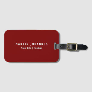 Étiquette À Bagage Moderne minimaliste Plain élégant rouge profond