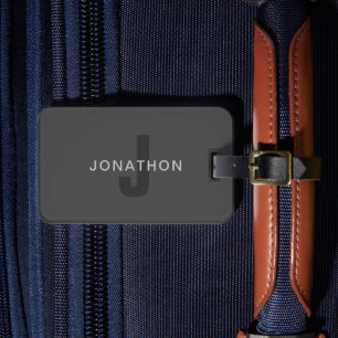 Étiquette À Bagage Moderne modèle de conception de monogramme éditabl