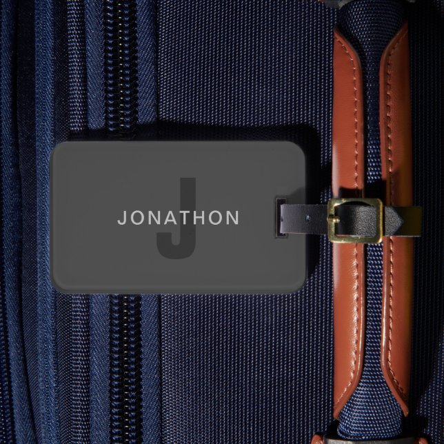 Étiquette À Bagage Moderne modèle de conception de monogramme éditabl (Insitu Rectoal 4)