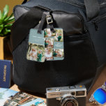 Étiquette À Bagage Moderne or multi photo famille élégante bleu chic<br><div class="desc">Moderne or multi photo famille élégant design bleu oeuf élégant. Idéal anniversaire réfléchi,  jour des mères,  Fête des pères ou cadeau de Noël.</div>