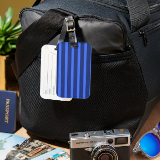 Étiquette À Bagage Moderne simple bande à deux tons géométrique bleu 