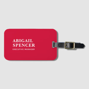 Étiquette À Bagage Moderne Simple Élégant Cerise Rouge Professionnel