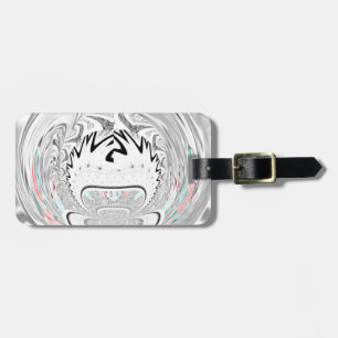 Étiquette À Bagage Moderne Urban Ash Gris Flora Abstrait Motif Art