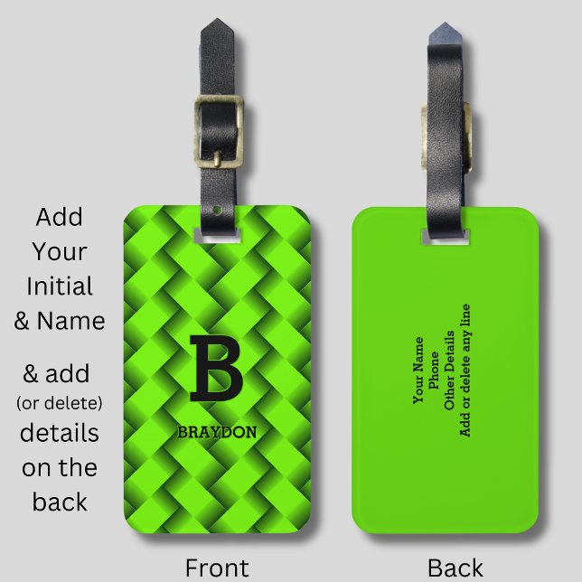 Étiquette À Bagage Modifier le nom d'ajout initial Texture métallique (Créateur téléchargé)