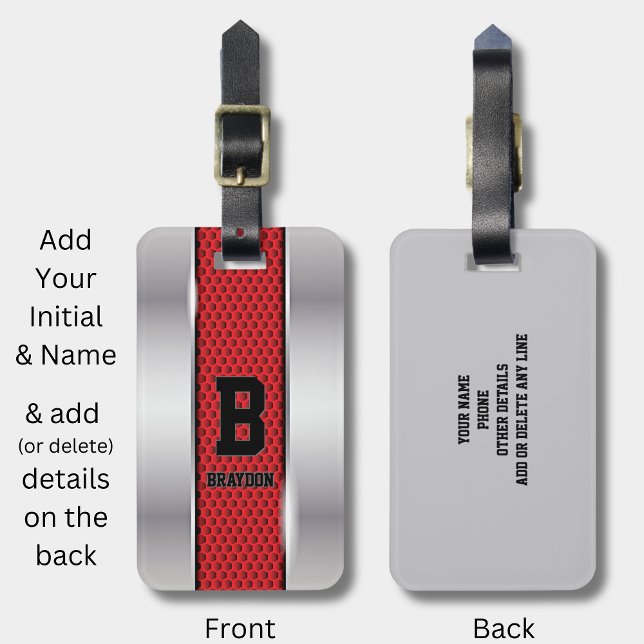 Étiquette À Bagage Modifier le nom initial Ajouter le nom Silver Grey (Créateur téléchargé)