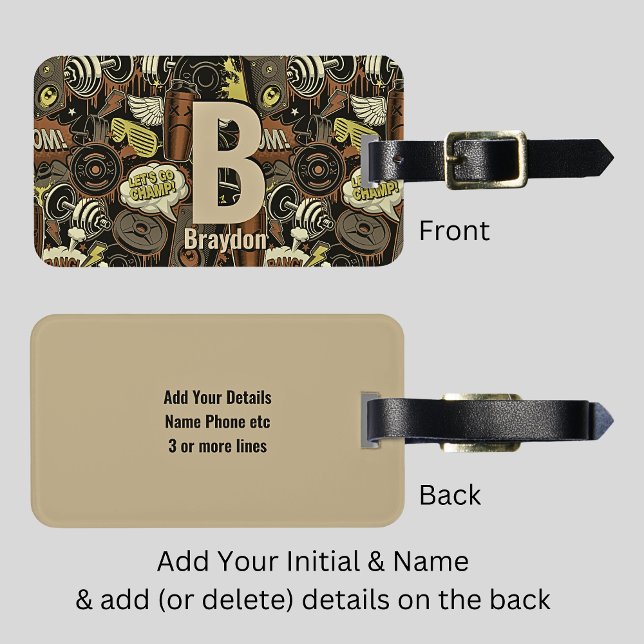 Étiquette À Bagage Modifier le nom initial, ajouter (supprimer), la d (Créateur téléchargé)