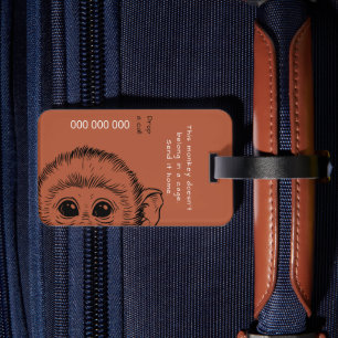 Étiquette À Bagage Moi et mon singe version drôle 2