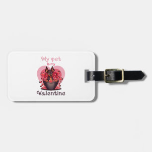 Étiquette À Bagage Mon animal de compagnie est ma Saint Valentin, no