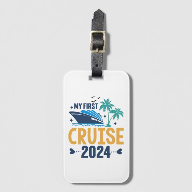 Étiquette À Bagage Mon premier voyage en mer 2024 (Devant Vertical)