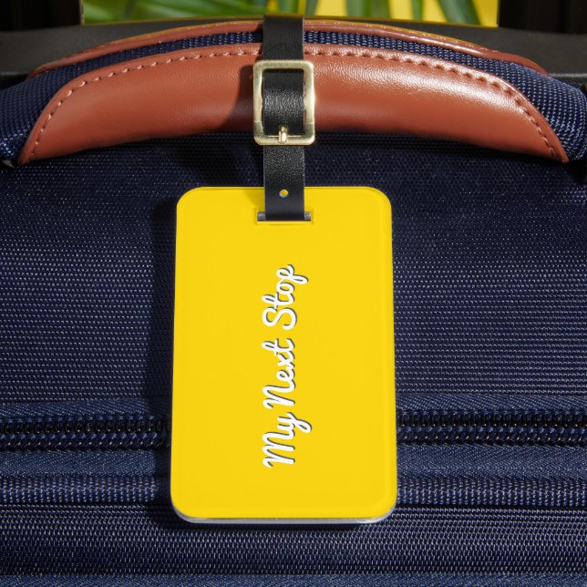 Étiquette À Bagage Mon prochain arrêt - Conception Jaune personnalisa (Insitu Rectoal 2)