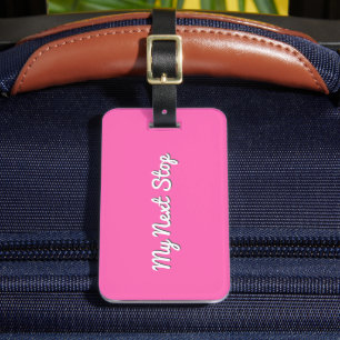Étiquette À Bagage Mon prochain arrêt - Conception rose personnalisab