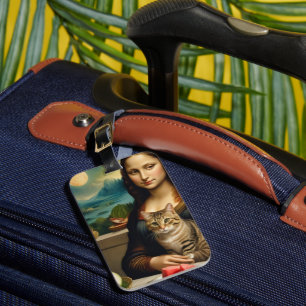 Étiquette À Bagage Mona Lisa & son chat - Vibrations estivales \