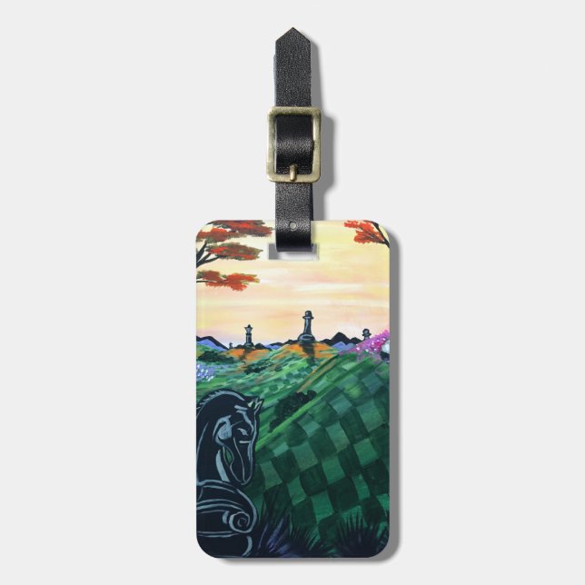 Étiquette À Bagage Monde Des Échecs  (Devant Vertical)