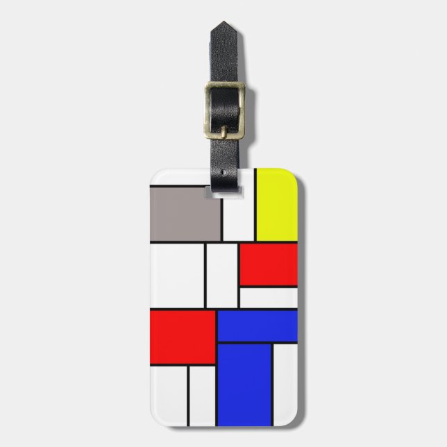 Étiquette À Bagage Mondrian (Devant Vertical)