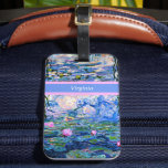 Étiquette À Bagage Monet - Lys d'eau 1919 modèle<br><div class="desc">Claude Monet célèbre peinture,  Water Lilies,  1919,  modèle,  prêt à personnaliser. Insérez votre propre nom/texte à la place de Virginie.</div>