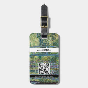 Étiquette À Bagage Monet - Nymphéa, Harmonie verte - Code QR