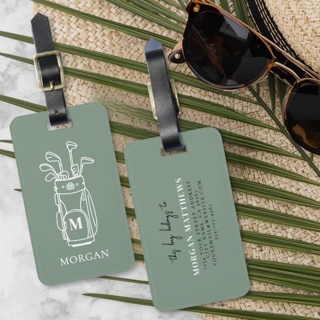 Étiquette À Bagage Monogram Green Golf does not need translation as i (Monogram Green Golf Luggage Tag)