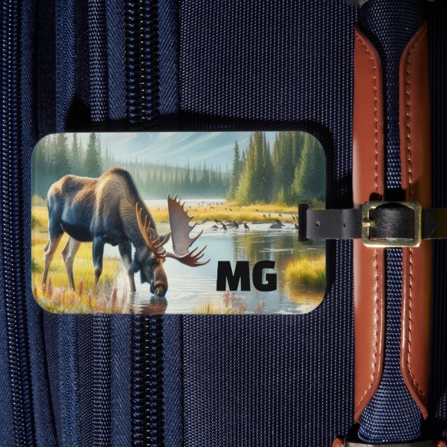 Étiquette À Bagage Monogram Moose Voyage pour hommes  (Insitu Rectoal 4)