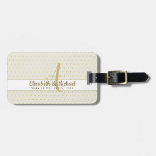 Étiquette À Bagage Monogram Newlywed Wedding Gold Elegant Venin