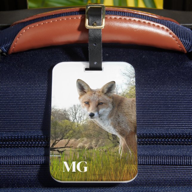 Étiquette À Bagage Monogram Red Fox Faune et nature (Insitu Rectoal 2)