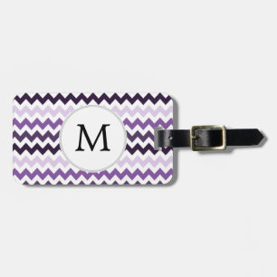 Étiquette À Bagage Monogram Zigzag Chevron Motif en violet