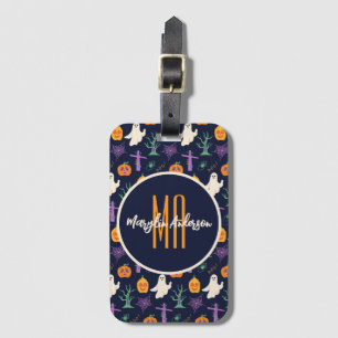 ÉTIQUETTE À BAGAGE MONOGRAME CUSTOMIZABLE HAPPY HALLOWEEN