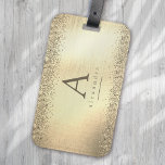 Étiquette À Bagage Monograme de Gold Glitter Foil<br><div class="desc">Personalize this gold glitter design with your name and monogram initial.</div>