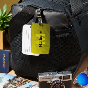 Étiquette À Bagage Monogramme à motif géométrique en maille ombrée fo