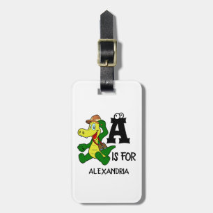 Étiquette À Bagage Monogramme A personnalisé est pour Alligator drôle