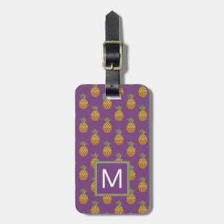 Étiquette À Bagage Monogramme | Ananas pourpres
