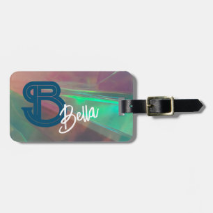 Étiquette À Bagage Monogramme bagage étiquette feu lumineux opale cad