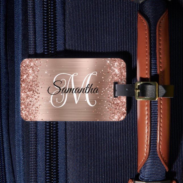 Étiquette À Bagage Monogramme Bouclé Rose Gold Pailleté (Insitu Rectoal 4)