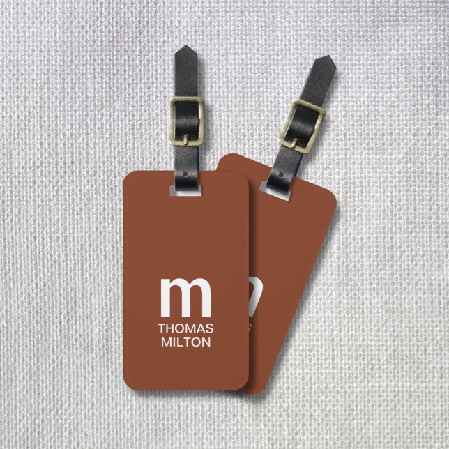 Étiquette À Bagage Monogramme Brown (Créateur téléchargé)