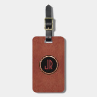 Monogramme Brown en daim en cuir Design Floral