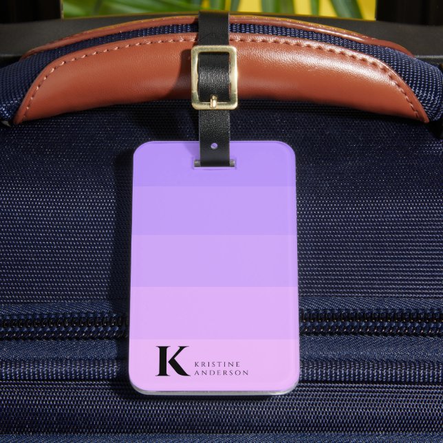 Étiquette À Bagage Monogramme classique Masculine violet Lilac Ombre (Insitu Rectoal 2)